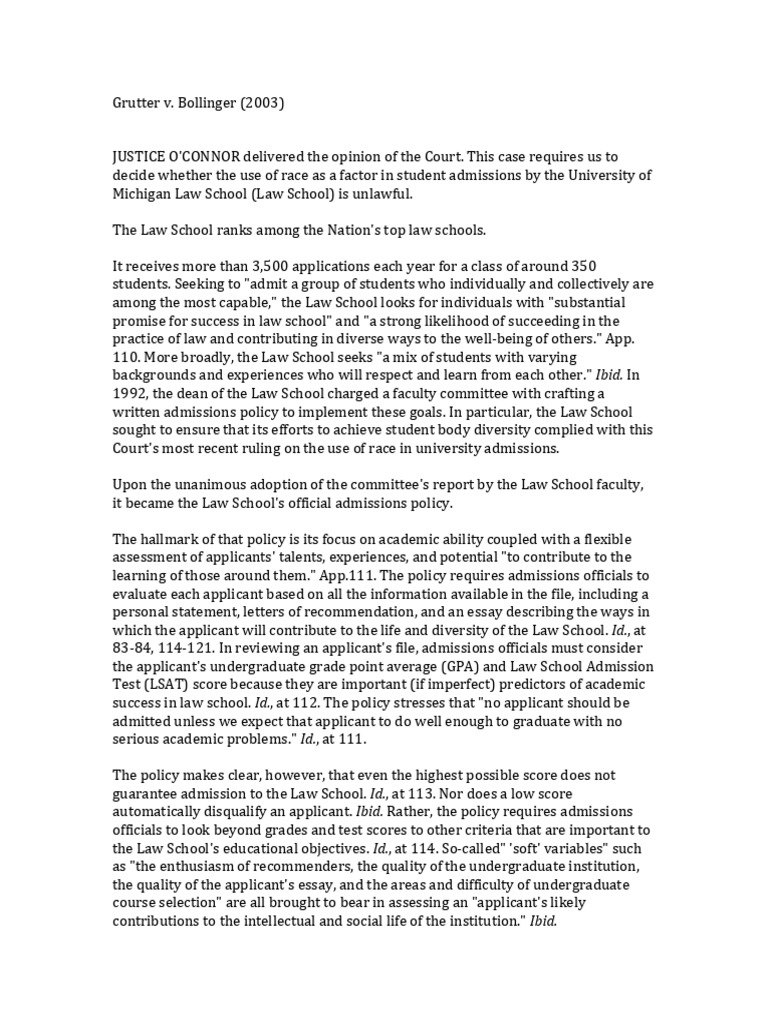 Law School Admissions & Race | PDF | Equal Protection Clause | Strict ...