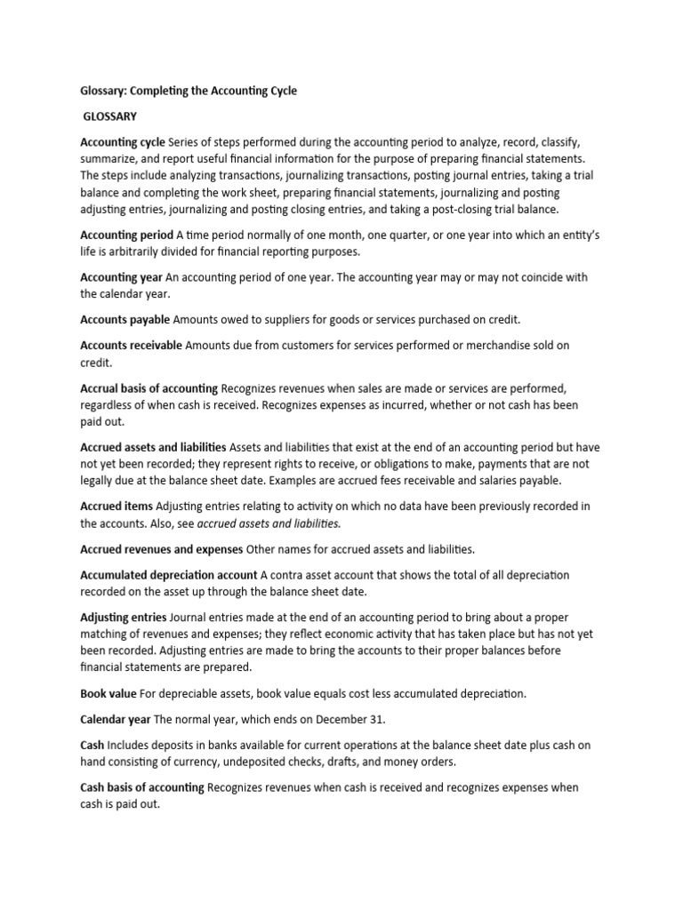 Bookkeeping Glossary | PDF | Debits And Credits | Depreciation