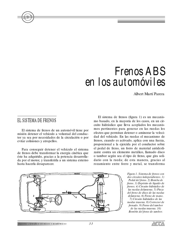 Frenos Abs Manual-1 | PDF | Sistema de freno antibloqueo | Neumático