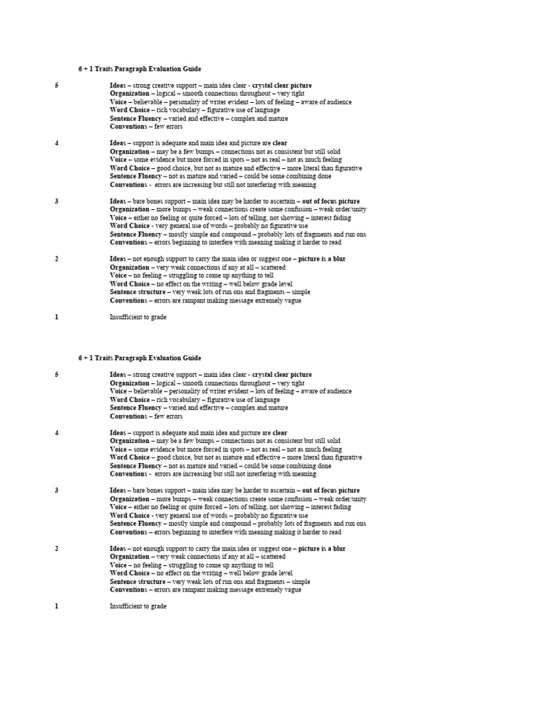 Character Traits Paragraph Example