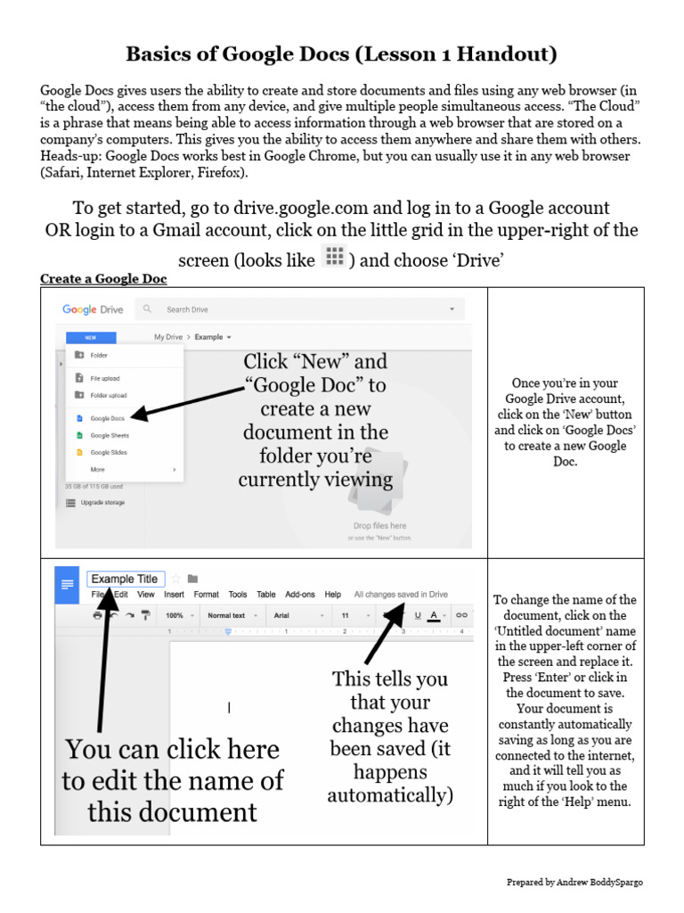JH Tech Training Lesson 1 Handout - Basics of Google | PDF | Computer ...