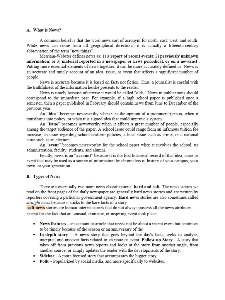 What Is News PDF News Newspapers