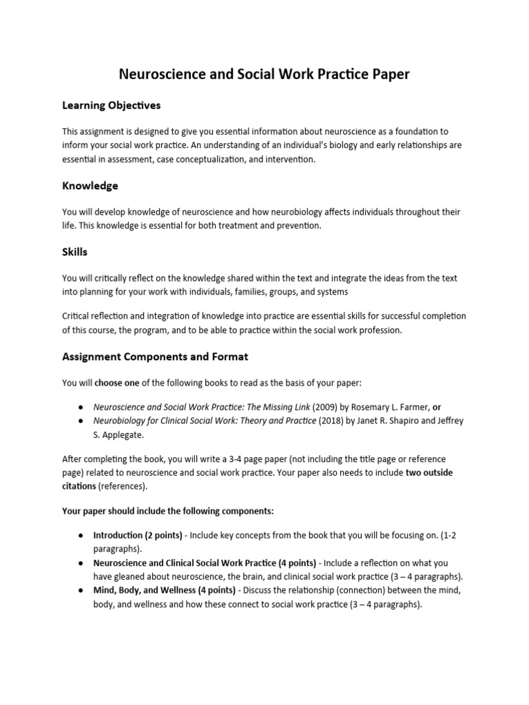 Neuroscience and Social Work Practice Paper (Revised March 2021) | PDF