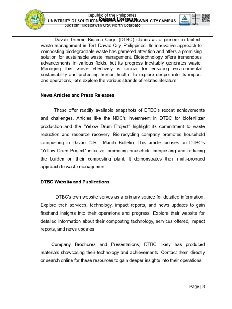 4 Related Lit Regulatory Compliance Mamoso Pdf Waste Management