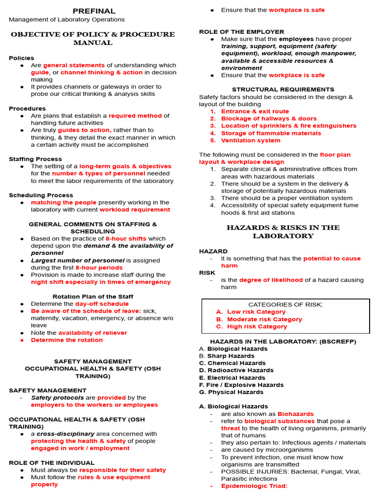 LAB MAN 3 | PDF | Infection | Hazards