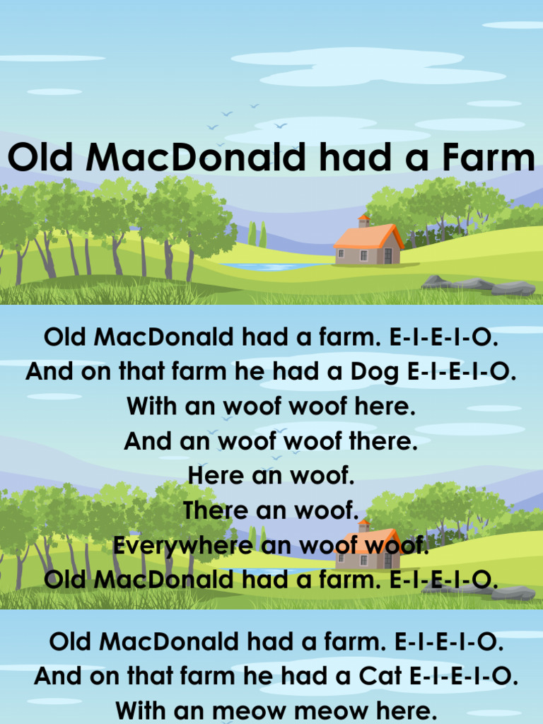 Old Macdonald Had A Farm Pdf