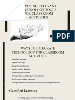 Applying Relevant Technology Tools For Classroom Activities