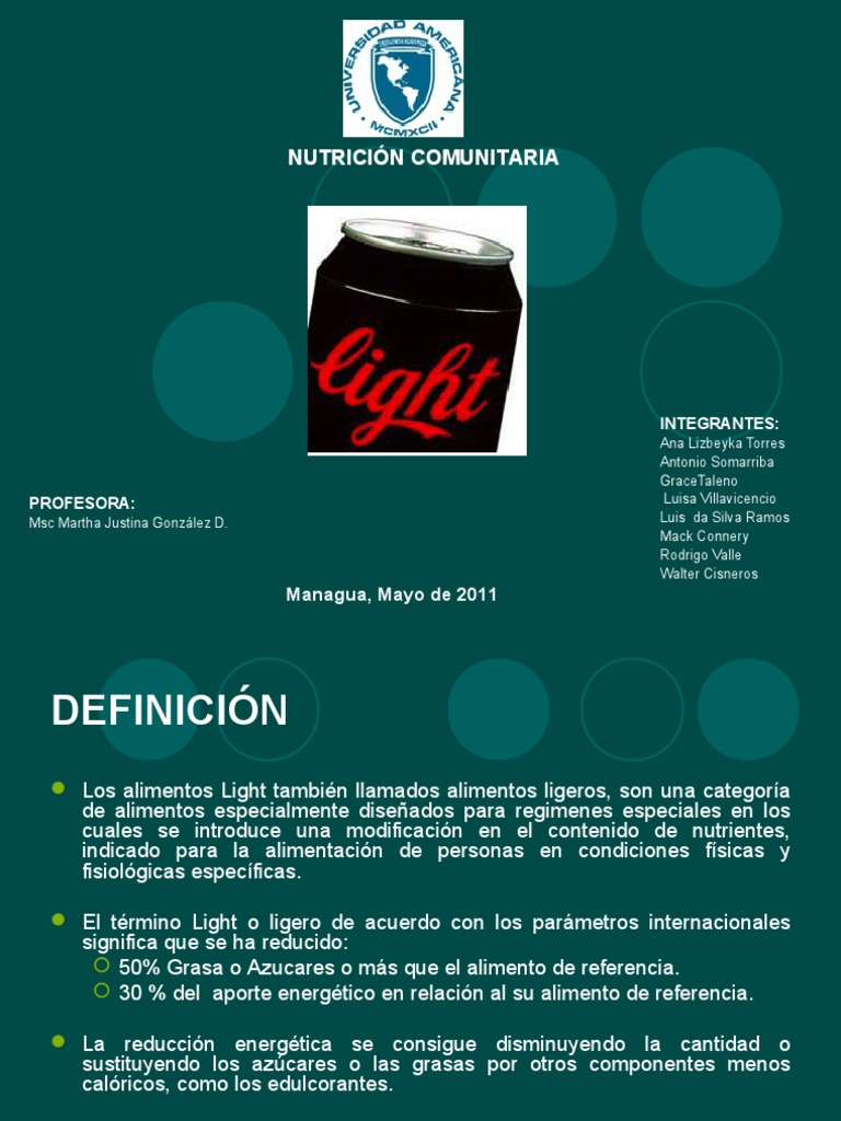 Alimentos Light | PDF | Dieta | Alimentos