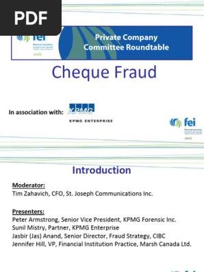 April 11 Cheque Fraud Webcast PPT FINAL FEI Canada -FINAL