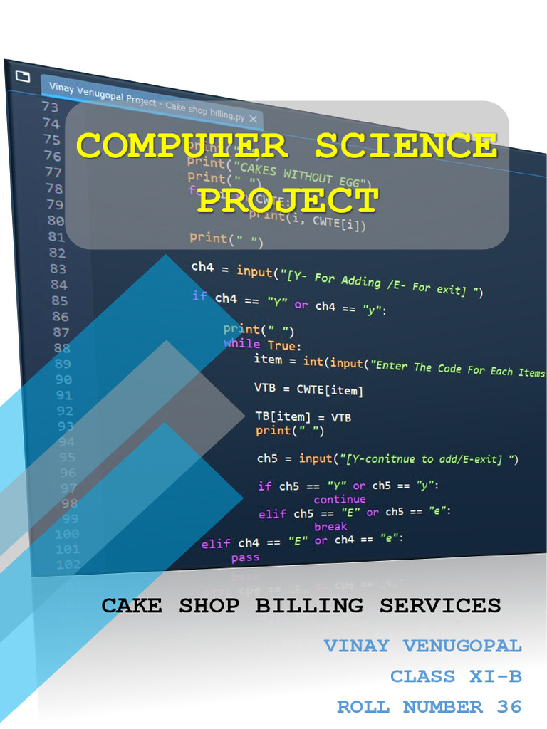 Computer Science Project Class Xi Vinay Venugopal | Download Free PDF ...