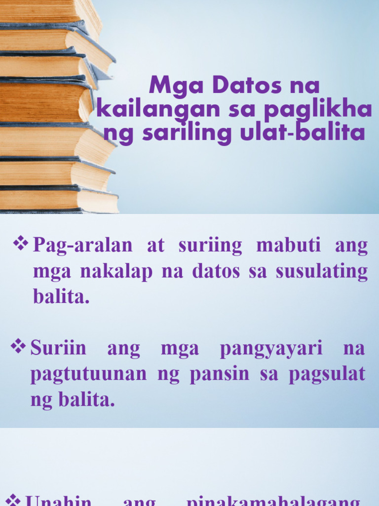 Mga Datos Na Kailangan Sa Paglikha NG Sariling | PDF