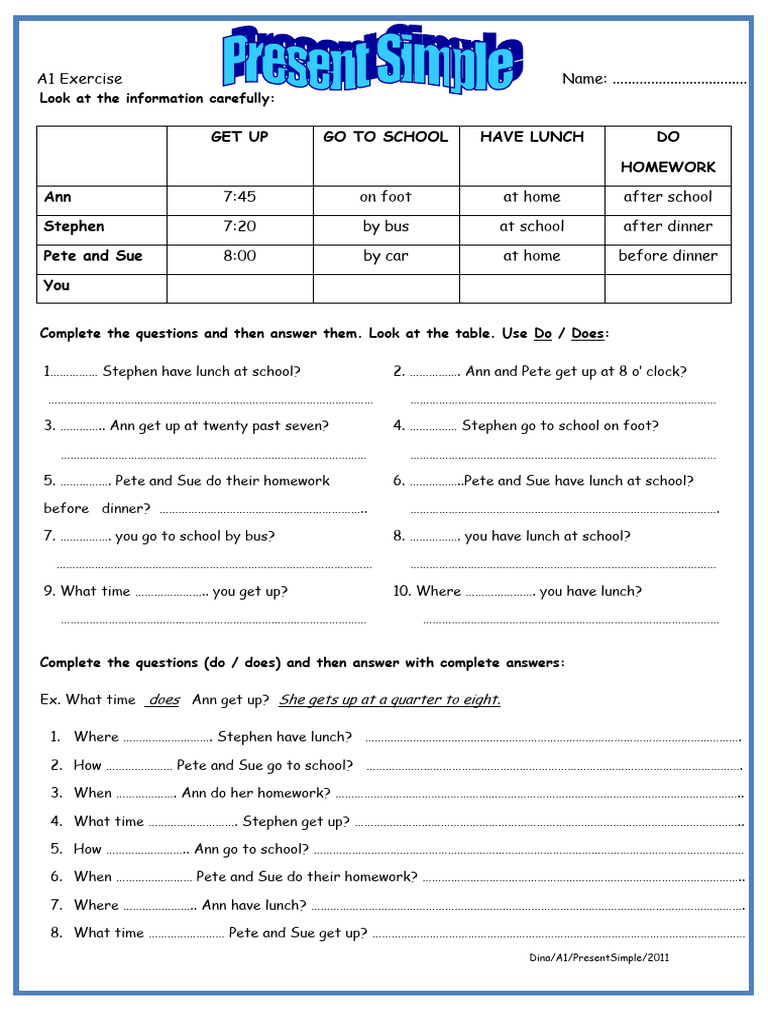 Present Simple Grammar Drills | PDF