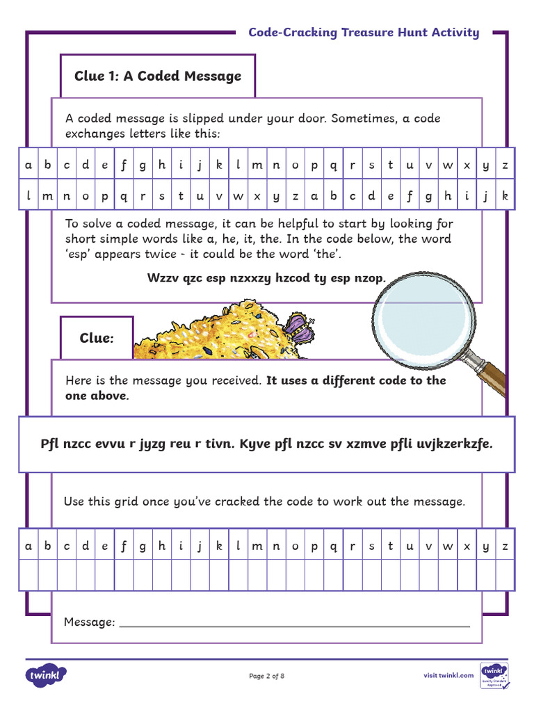 TM 5 11 Code Cracking Treasure Hunt Activity Ages 9 11 - Ver - 1 3 | PDF
