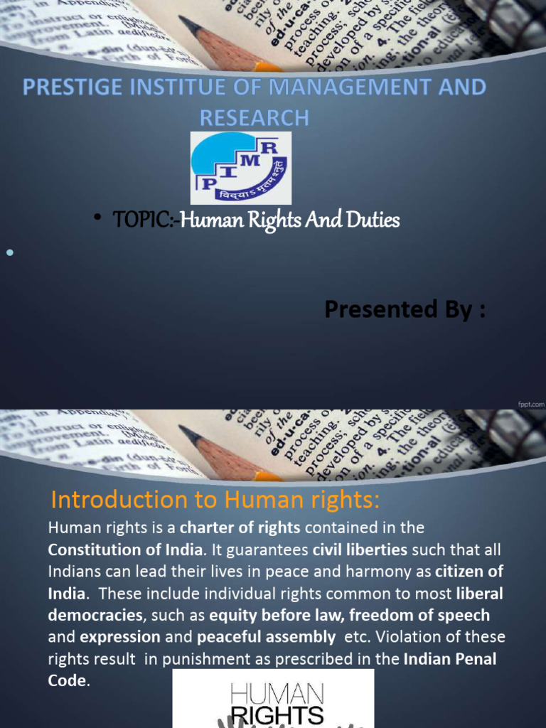 Human Rights and Duties in India | PDF