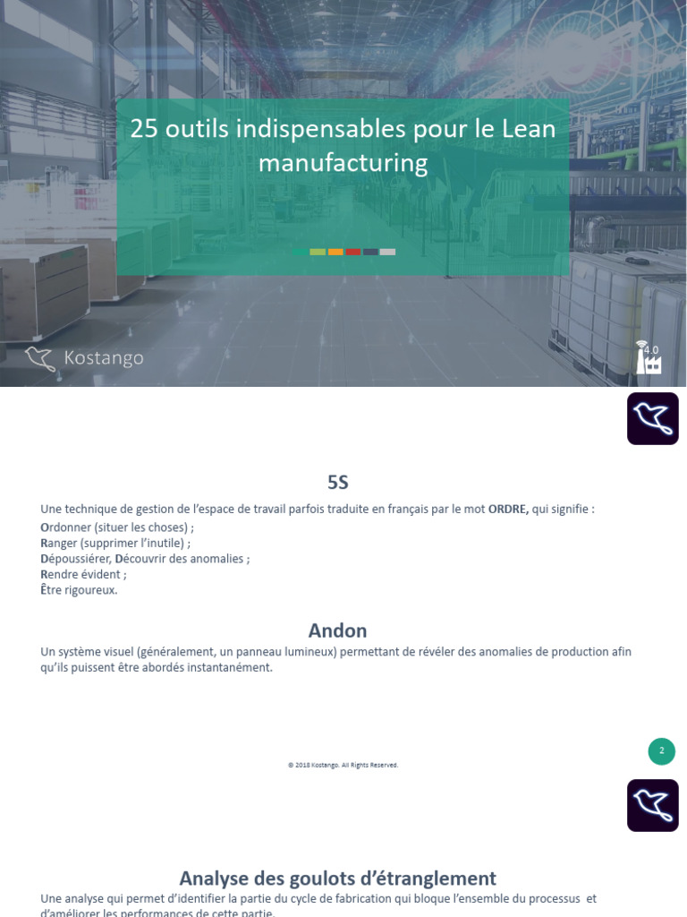 25 Outils Essentiels du Lean Manufacturing | PDF | Lean (production ...