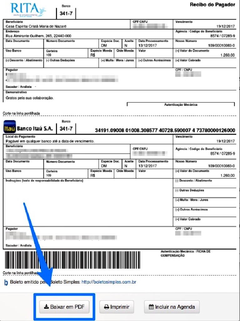 BOLETO ATUALIZADO ITAU visual data 6