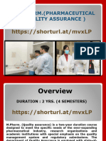 M. Pharm. (Pharmaceutical Quality Assurance)