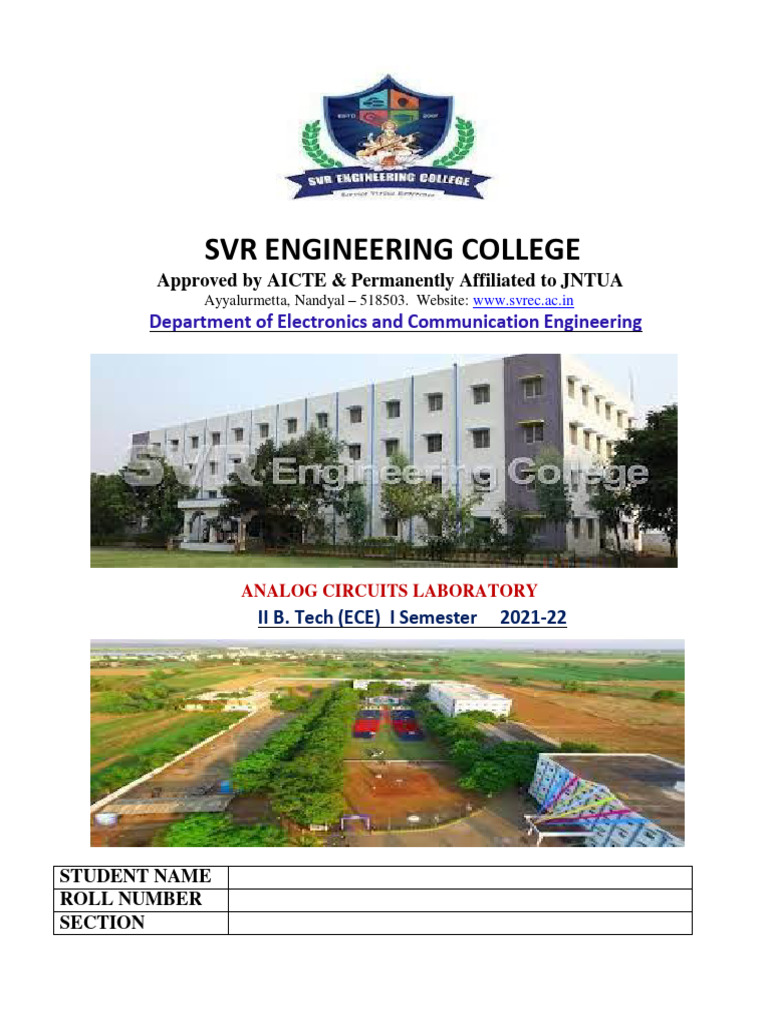 Analog Circuits Lab Manual Pdf