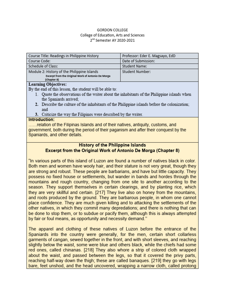 Module 2 Readings in Philippine History | PDF