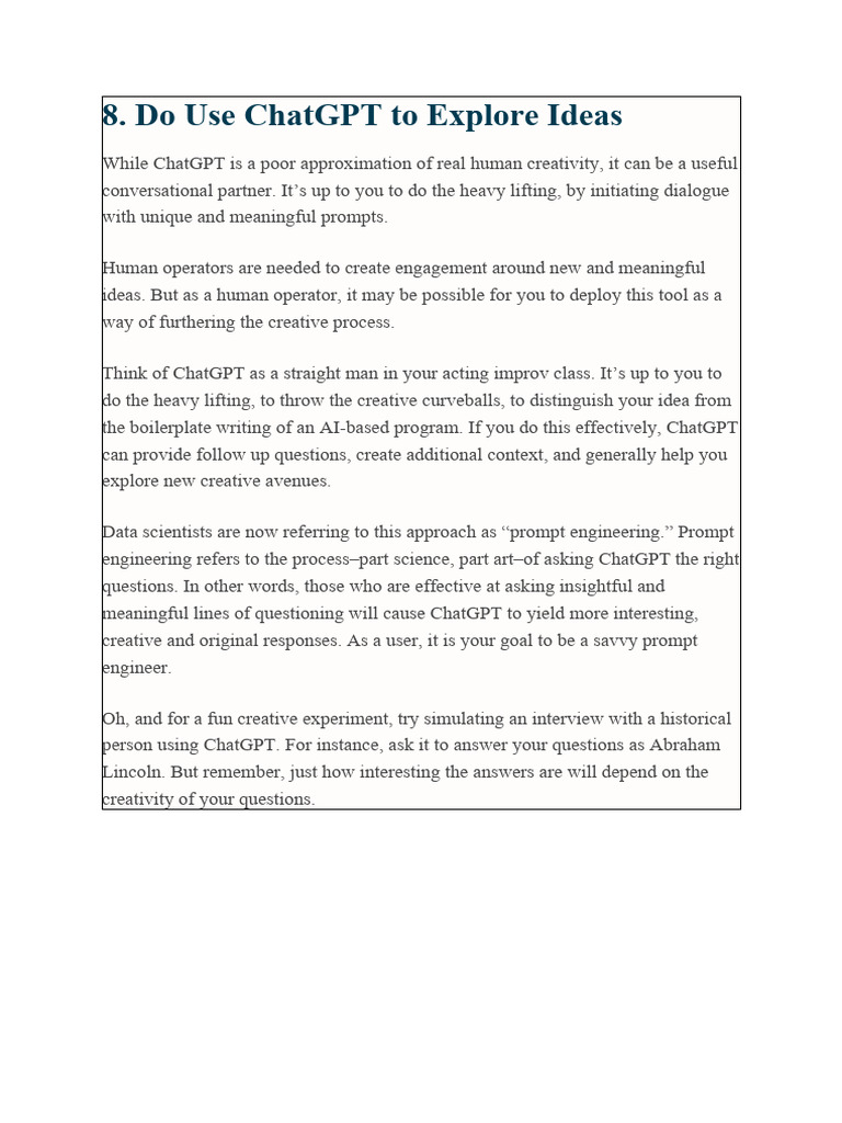 Why You Shouldnt Use Chatgpt For Your Ideas Development PDF