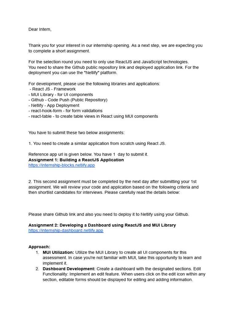 Internship Tasks | PDF