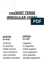 Present Tense Irregular Verbs