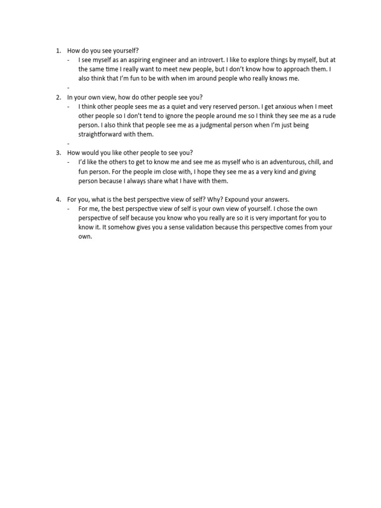 Self-Perception and Social Identity | PDF | Wellness