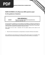 3204 BENGALI: MARK SCHEME For The May/June 2009 Question Paper For The Guidance of Teachers