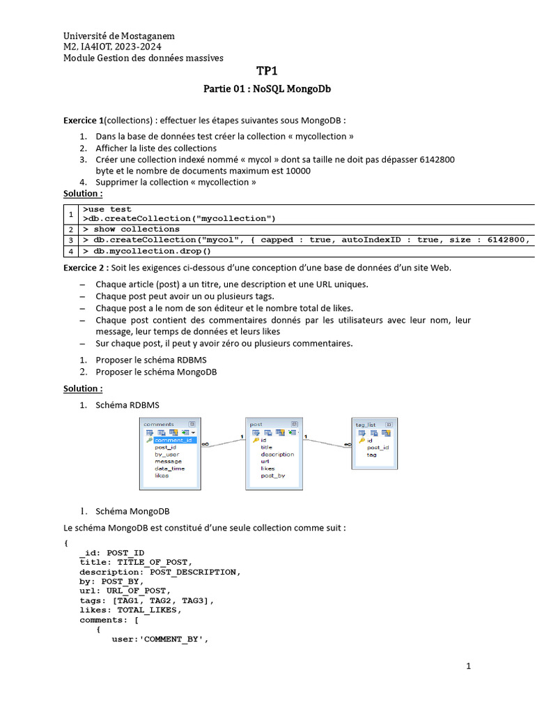 TP1 Correction | PDF | MongoDB | Voitures