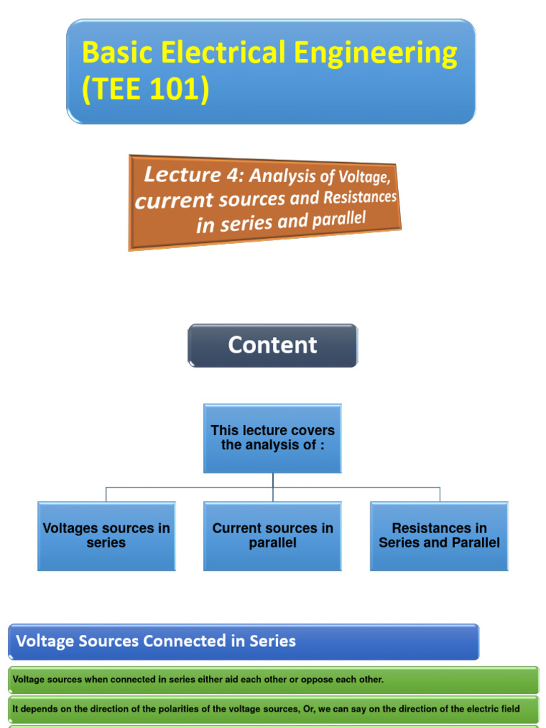 Lecture 4 Analysis Of Voltage Current Sources And Resistances In