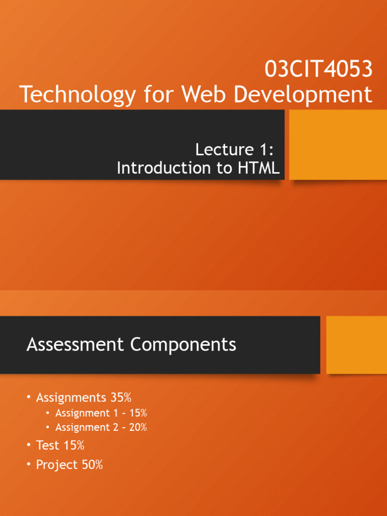 03CIT4053-Lecture-1-HTML | PDF | Html | Html Element