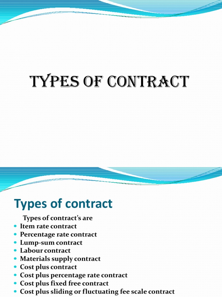 Overview of Contract Types in Construction | PDF | Percentage | Cost