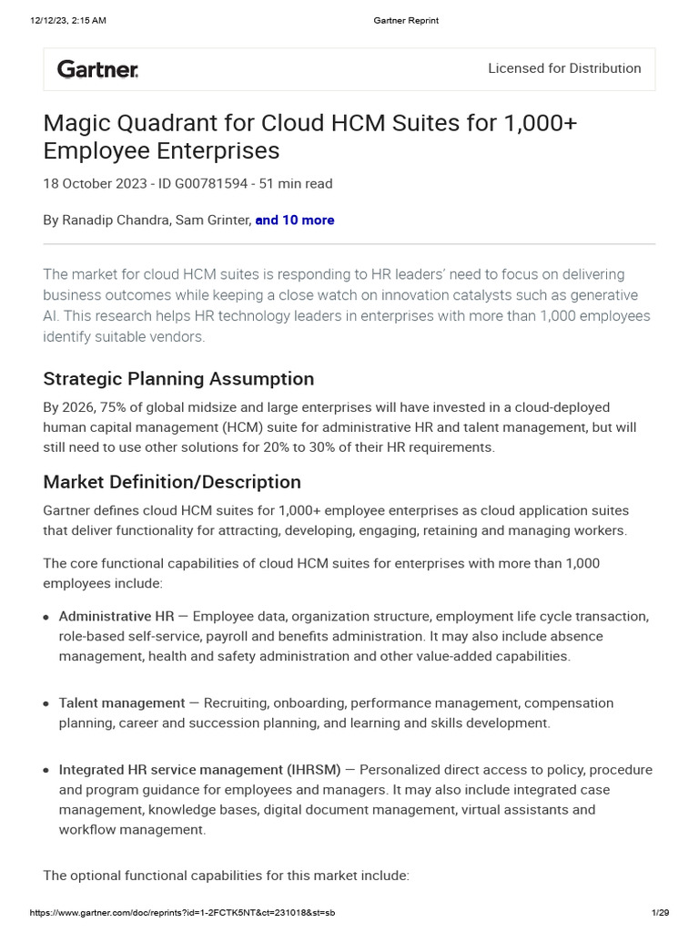 Gartner Reprint PDF Business