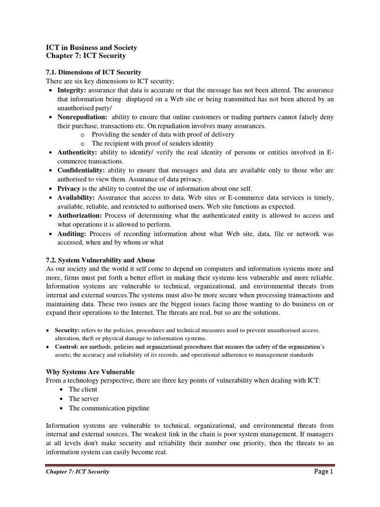 Key Dimensions of ICT Security | PDF | Social Science | Computers