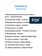Programme List: (Teachers Day)
