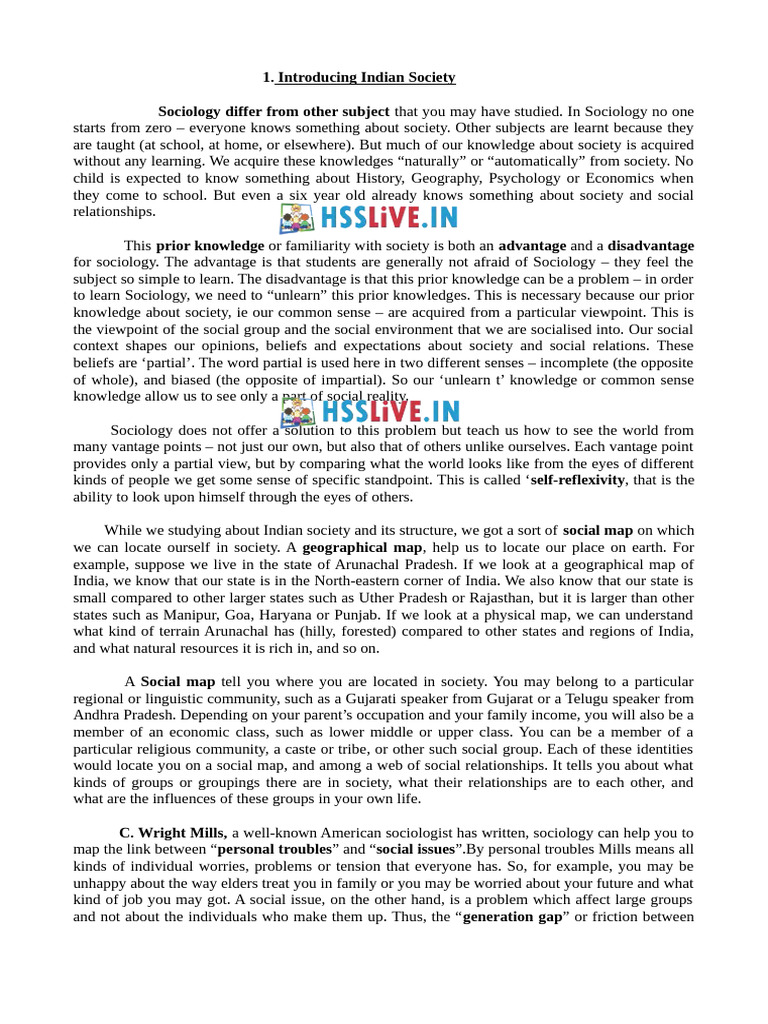 Understanding Indian Society: Chapter 1 | PDF | Knowledge | Sociology