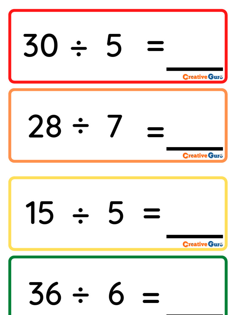 Flash Cards Division PDF