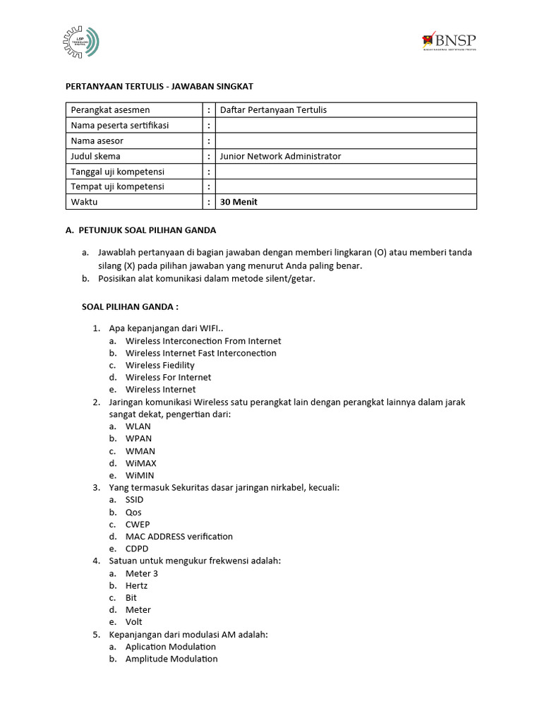 MUK Junior Network Administrator | PDF