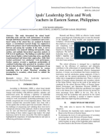 School Principals' Leadership Style and Work Performance of Teachers in Eastern Samar, Philippines
