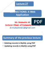 Lect 27 CONNECTIONS A Web Application