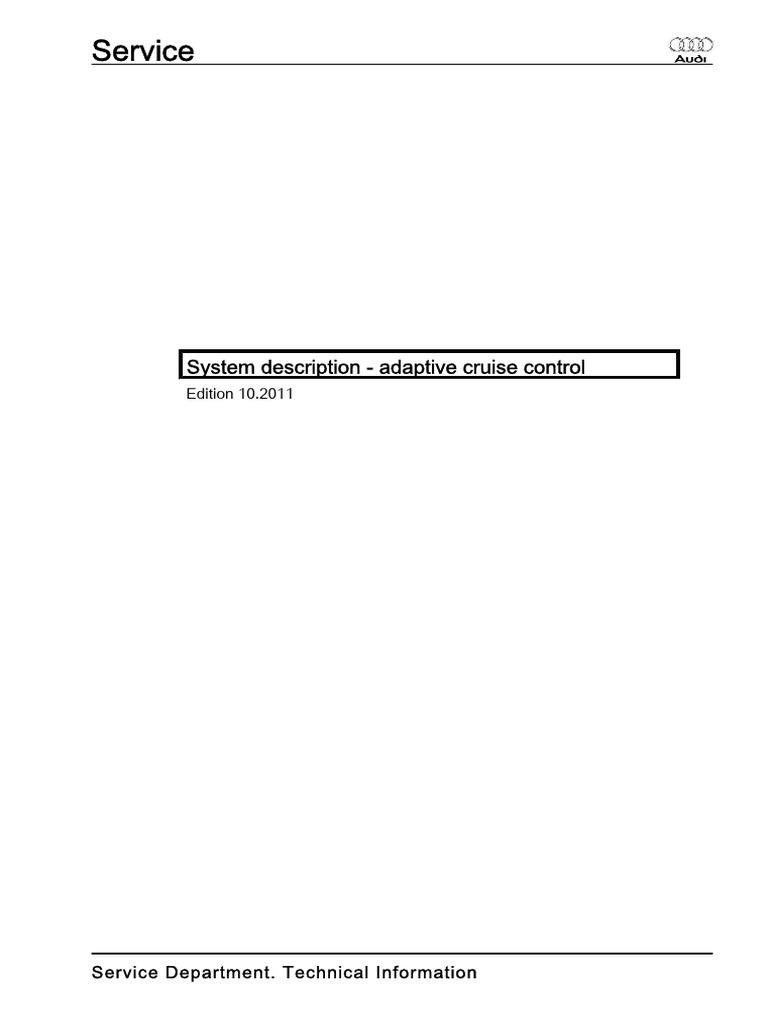 System Description - Adaptive Cruise Control | PDF | Anti Lock Braking ...