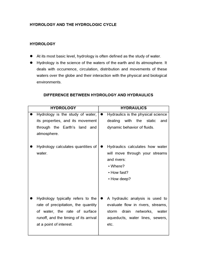 Hydrology And The Hydrologic Cycle Pdf Surface Runoff Hydrology