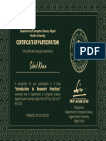 Suhel Khan: Certificate of Participation