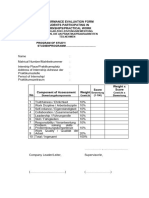 FORMULIR PENILAIAN KINERJA Oleh INDUSTRI