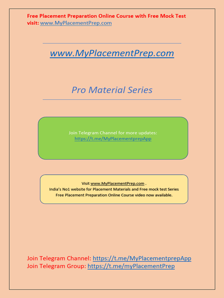 Pro Material Series: Free Placement Preparation Online Course With Free ...