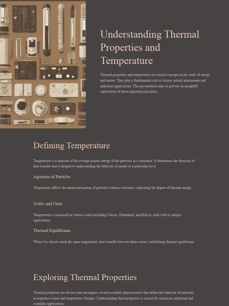Understanding Thermal Properties and Temperature | PDF | Heat | Temperature