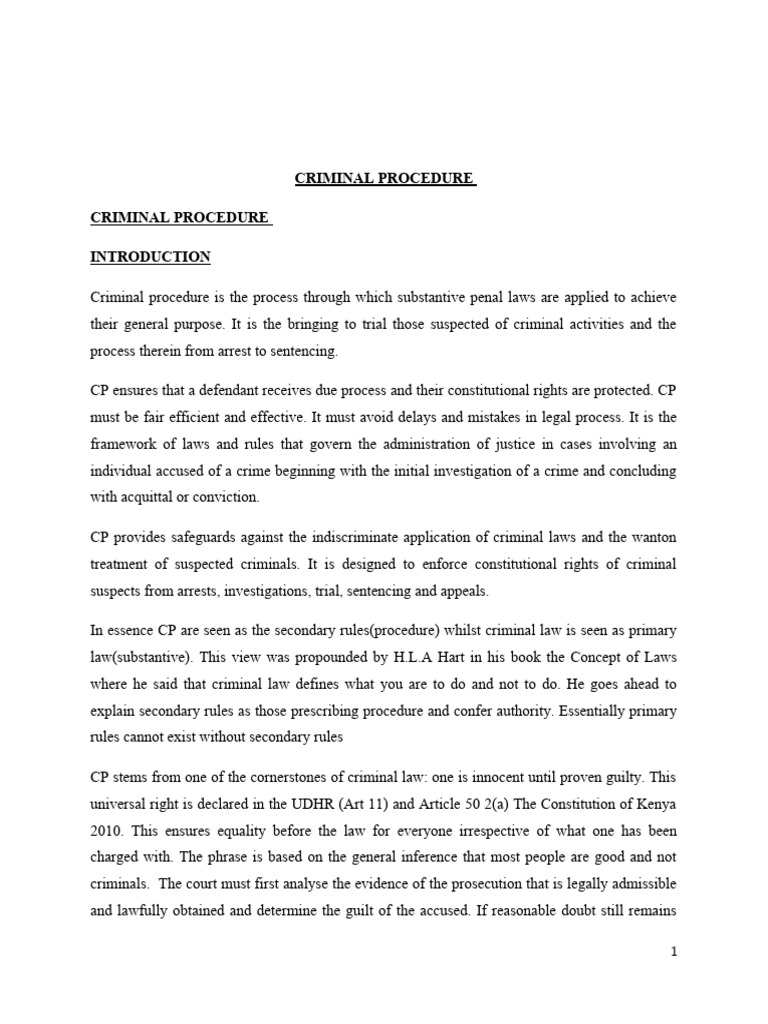 Criminal Procedure 1 & 2 Complete 2018 | PDF