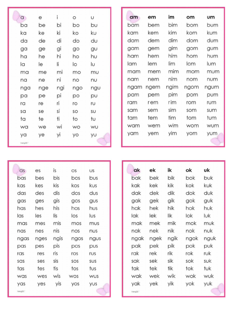 Mga Pantig Sa Filipino and Dolch Basic Sight Words | PDF
