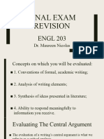 Lecture 20 Final Exam Review