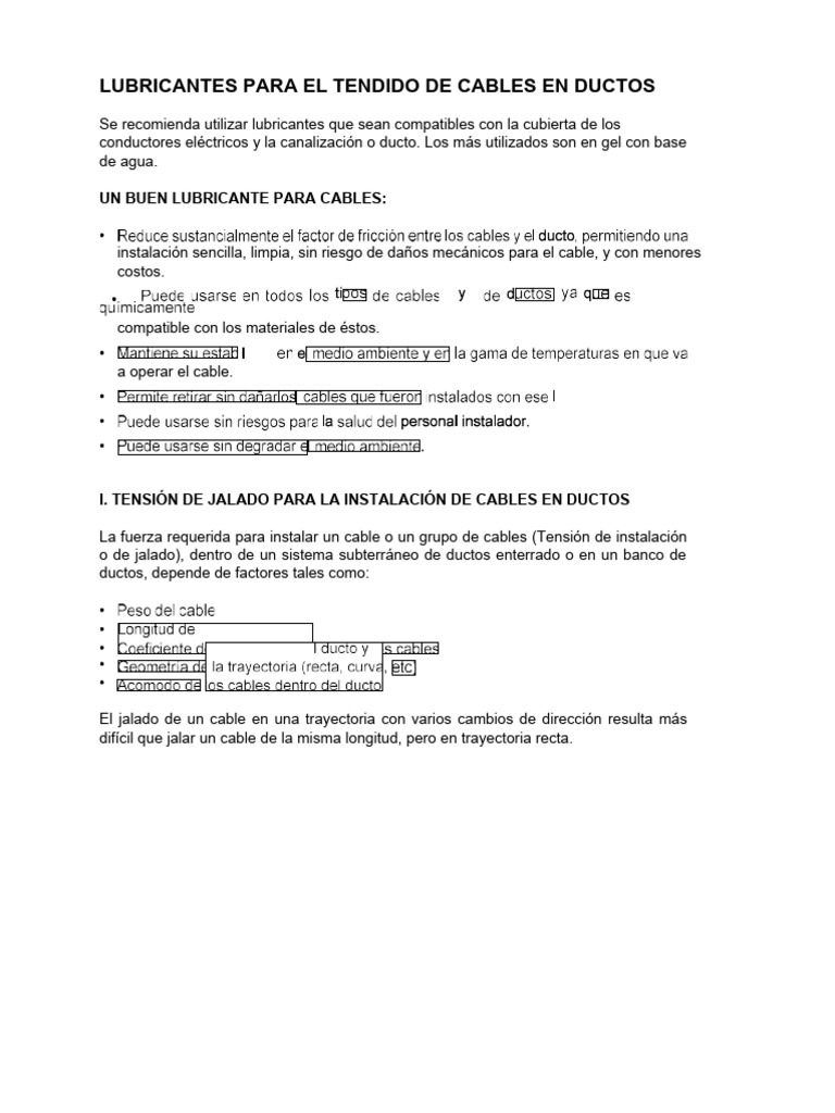 Lubricantes Para El Tendido De Cables En Ductos Pdf
